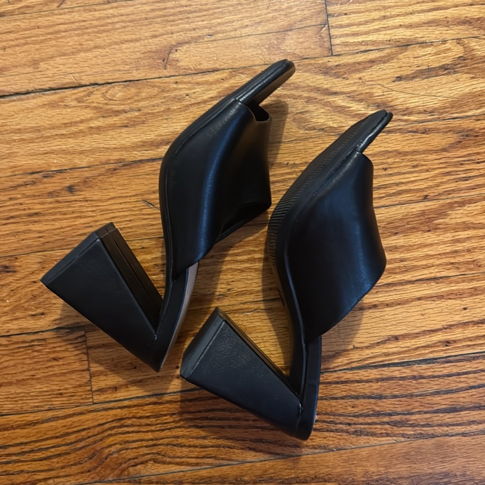 Black Heeled Mules - Picture 4 of 5